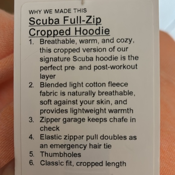 Lululemon Scuba Peach Bellini Heathered NWT - Picture 3 of 3